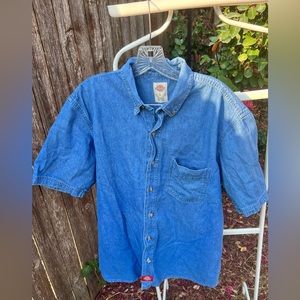 Dickies denim button up shirt L